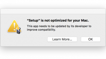 this app has not been optimiezd for mac