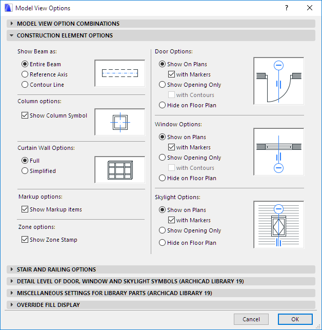 Model View Options For Construction Elements User Guide Page