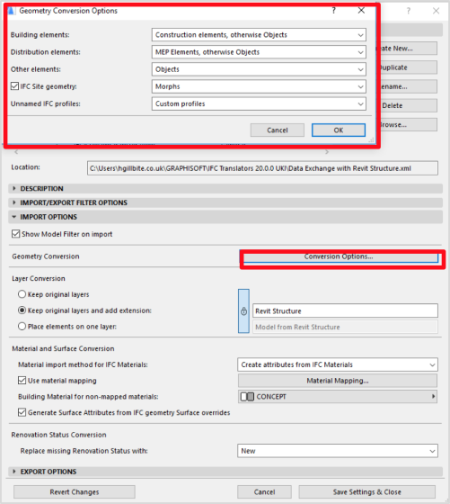 Archicad Ifc Translator Setup For Ifc Import To Archicad